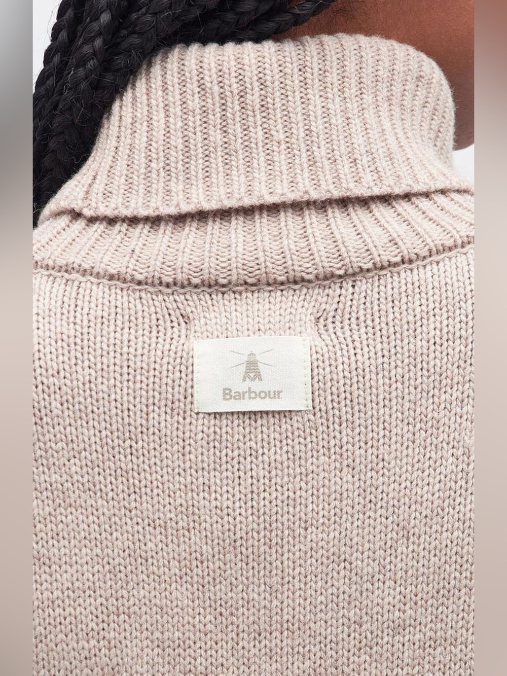 BARBOUR Woodlane Cable Knit Dress in Nougat Tan Size 4 NWT - Picture 5 of 11